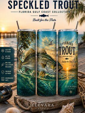 Speckled Trout Florida Fishing 20oz Stainless Steel Tumbler